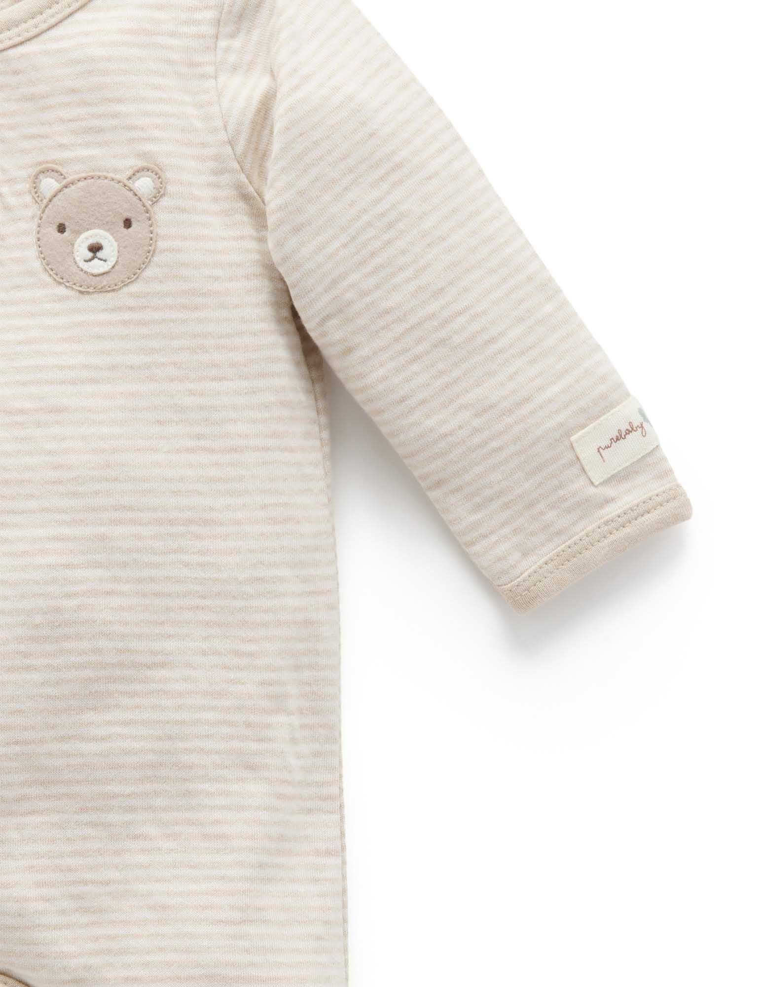Forest Family Growsuit - Biscuit Mini Stripe