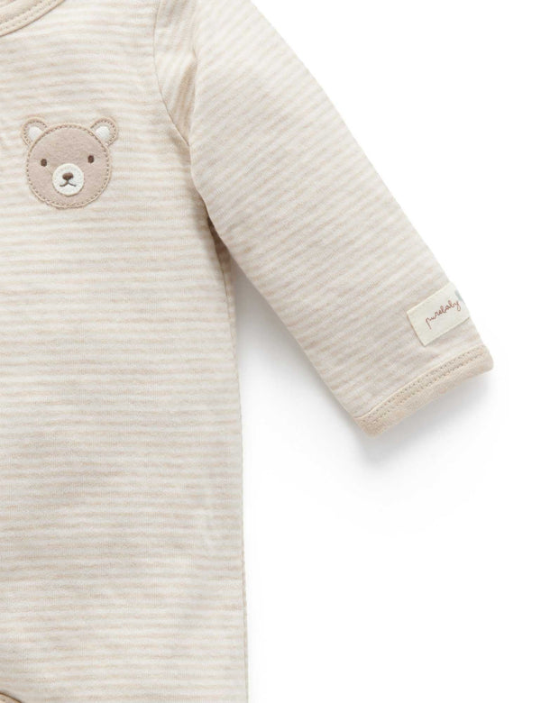Forest Family Growsuit - Biscuit Mini Stripe