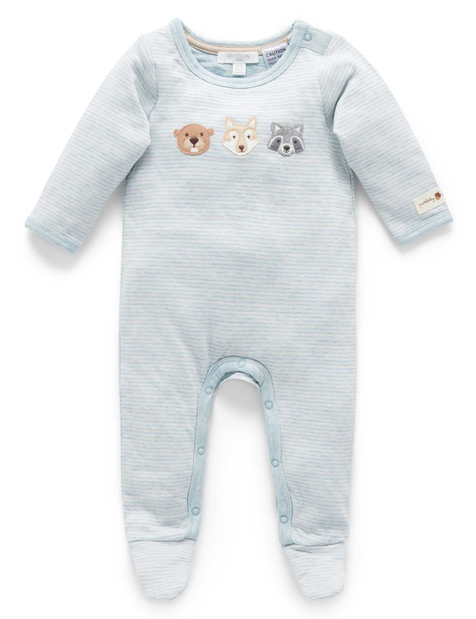 Forest Family Growsuit - Fennel Mini Stripe