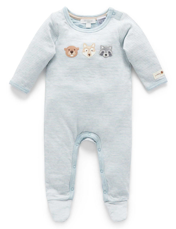 Forest Family Growsuit - Fennel Mini Stripe