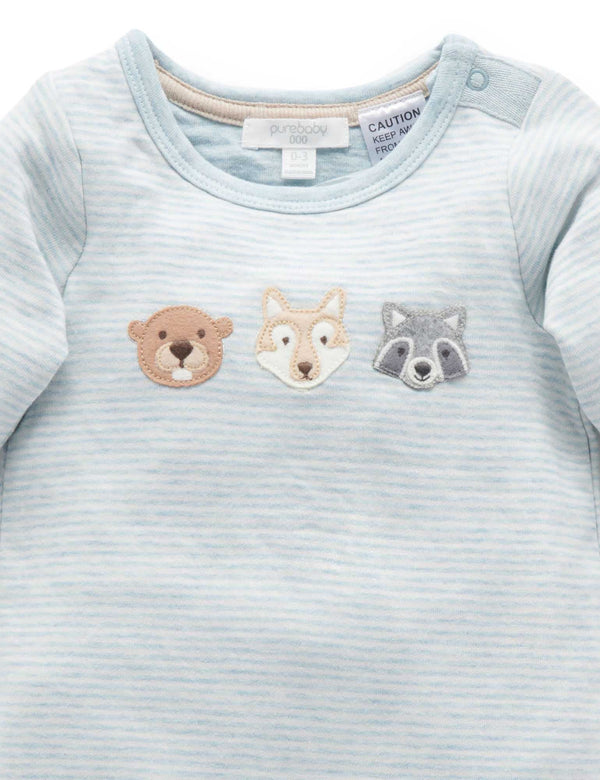 Forest Family Growsuit - Fennel Mini Stripe