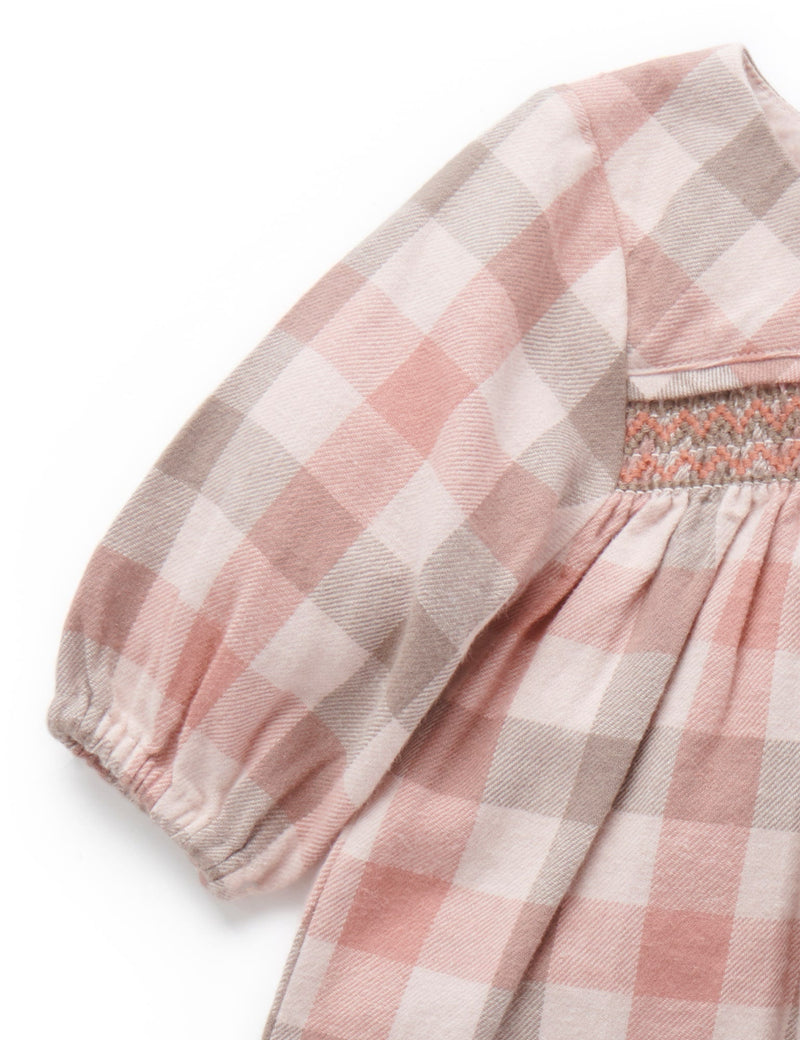 Plaid Dress & Bloomer - Blush Check