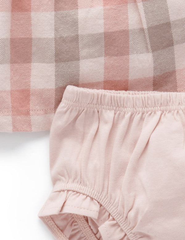 Plaid Dress & Bloomer - Blush Check