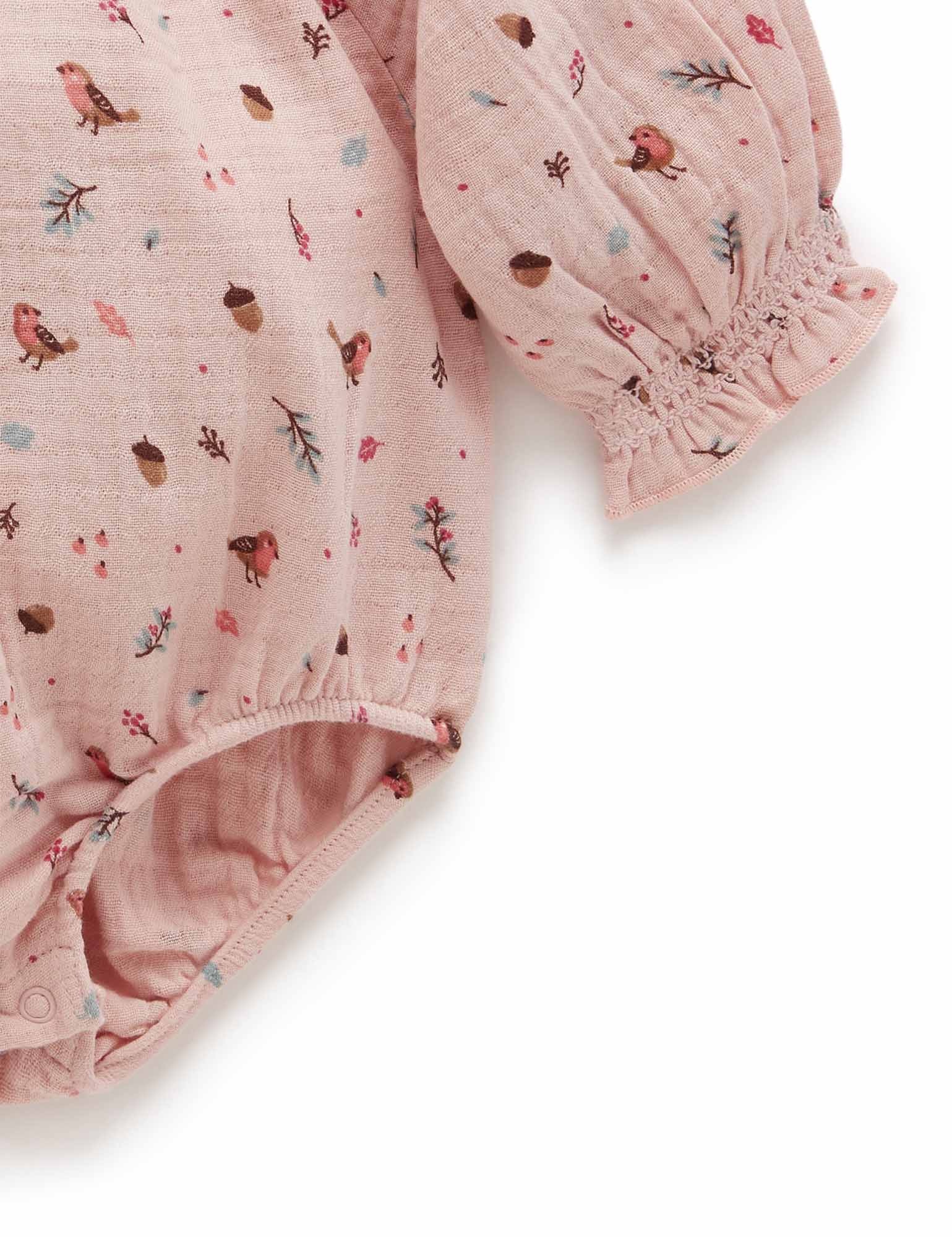 Crinkle Cotton Bodysuit - Jay Bird Print
