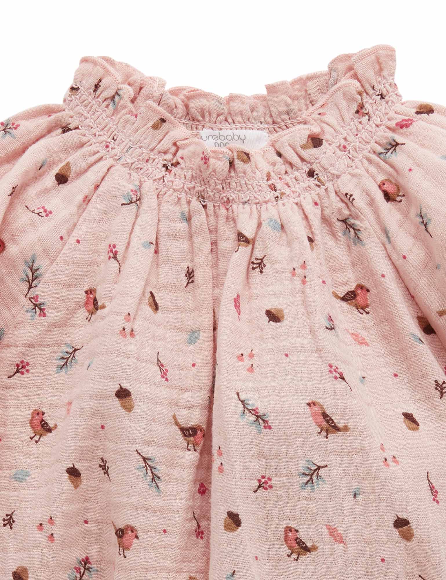 Crinkle Cotton Bodysuit - Jay Bird Print