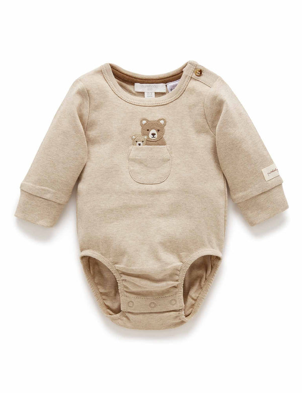 Family Peekaboo Bodysuit - Biscuit Melange