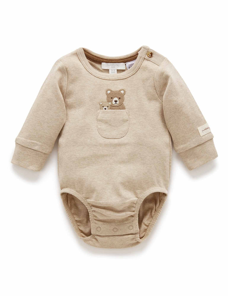 Family Peekaboo Bodysuit - Biscuit Melange