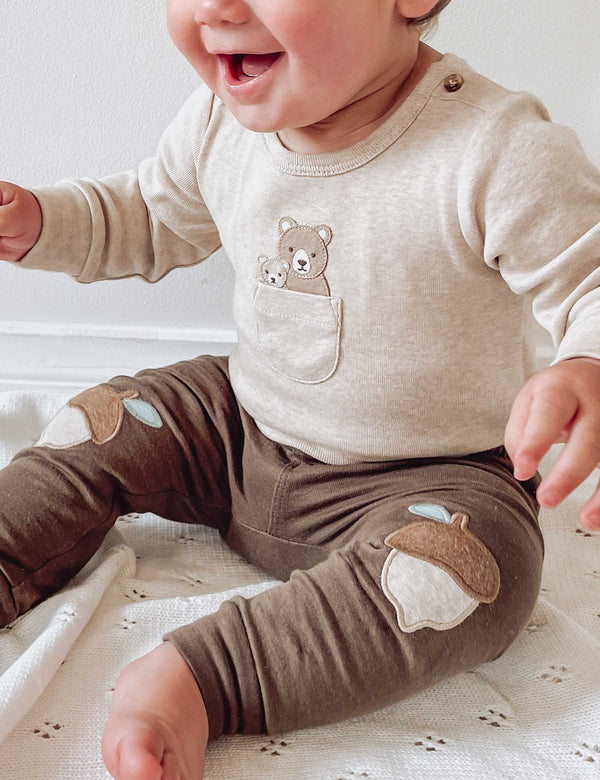 Family Peekaboo Bodysuit - Biscuit Melange