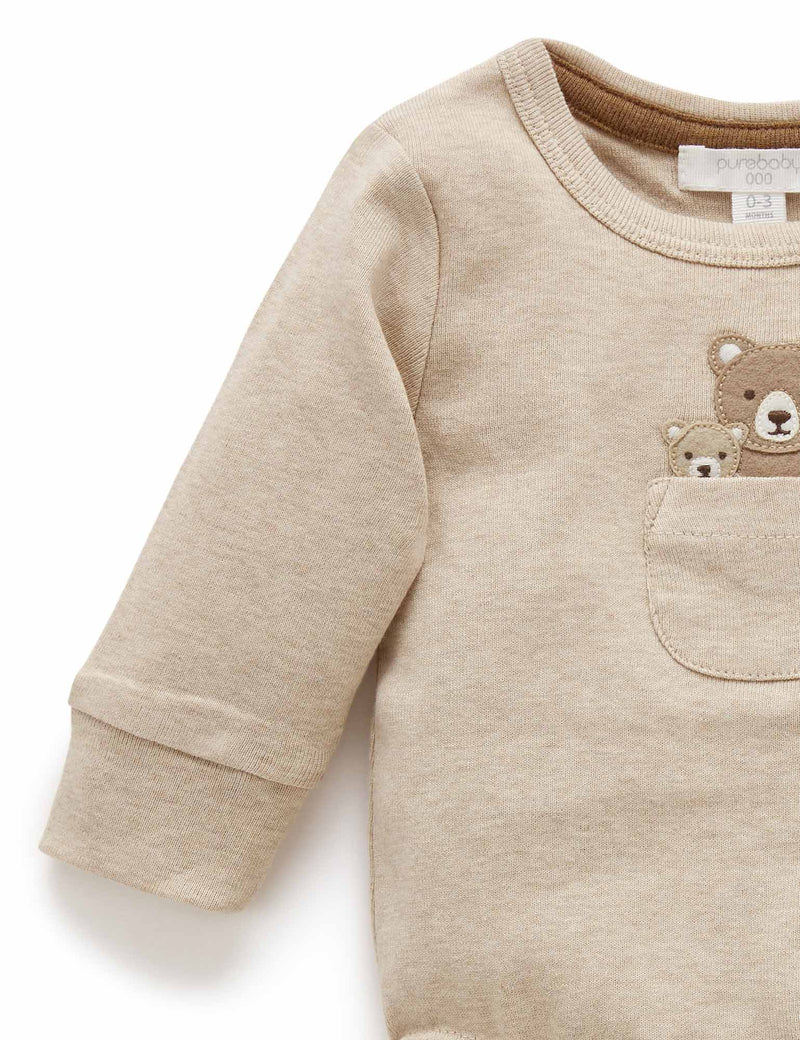 Family Peekaboo Bodysuit - Biscuit Melange