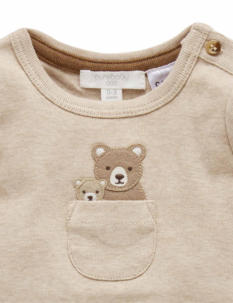 Family Peekaboo Bodysuit - Biscuit Melange