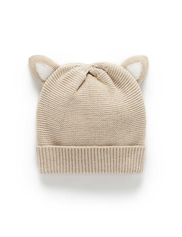 Raccoon Beanie - Biscuit Melange