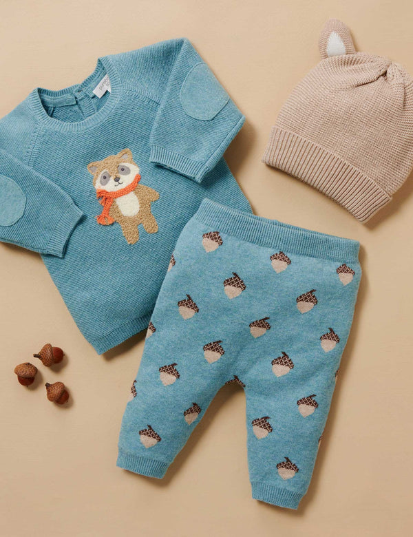 Raccoon Beanie - Biscuit Melange