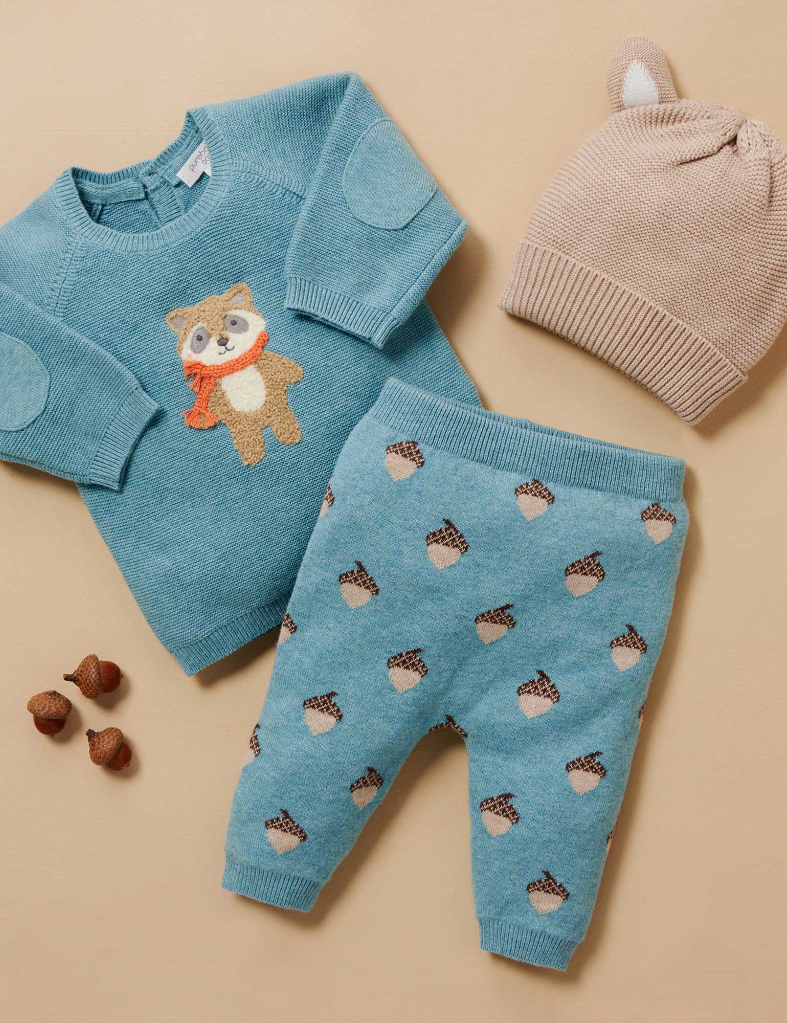 Little Raccoon Jumper - Moss Melange