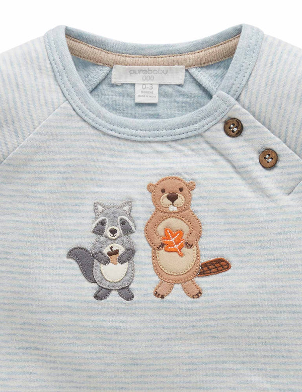 Little Friends Tee - Fennel Mini Stripe