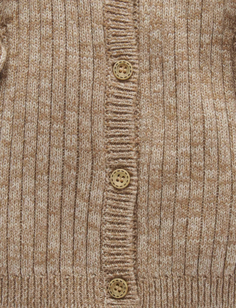 Chunky Rib Cardigan - Acorn Twisted With Biscuit Mel