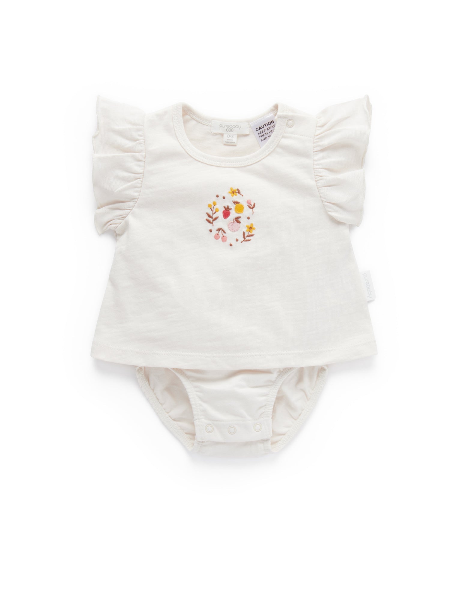 Little Fruits Bodysuit Tee - Cloud