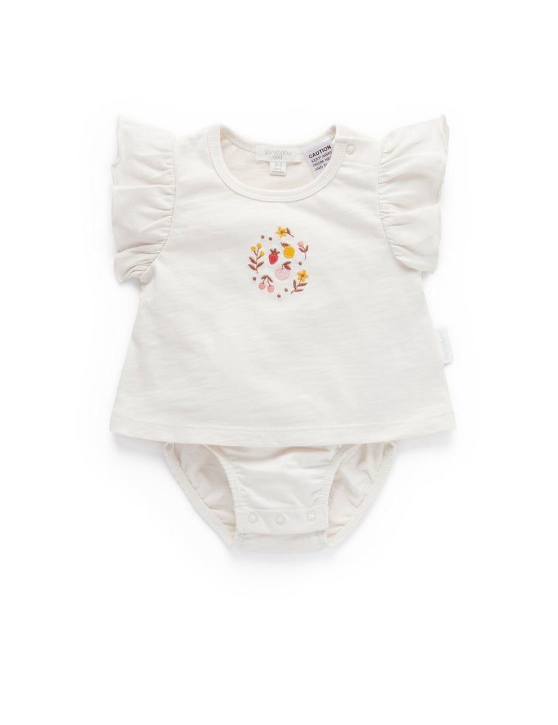 Little Fruits Bodysuit Tee - Cloud