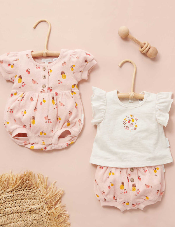Little Fruits Bodysuit Tee - Cloud