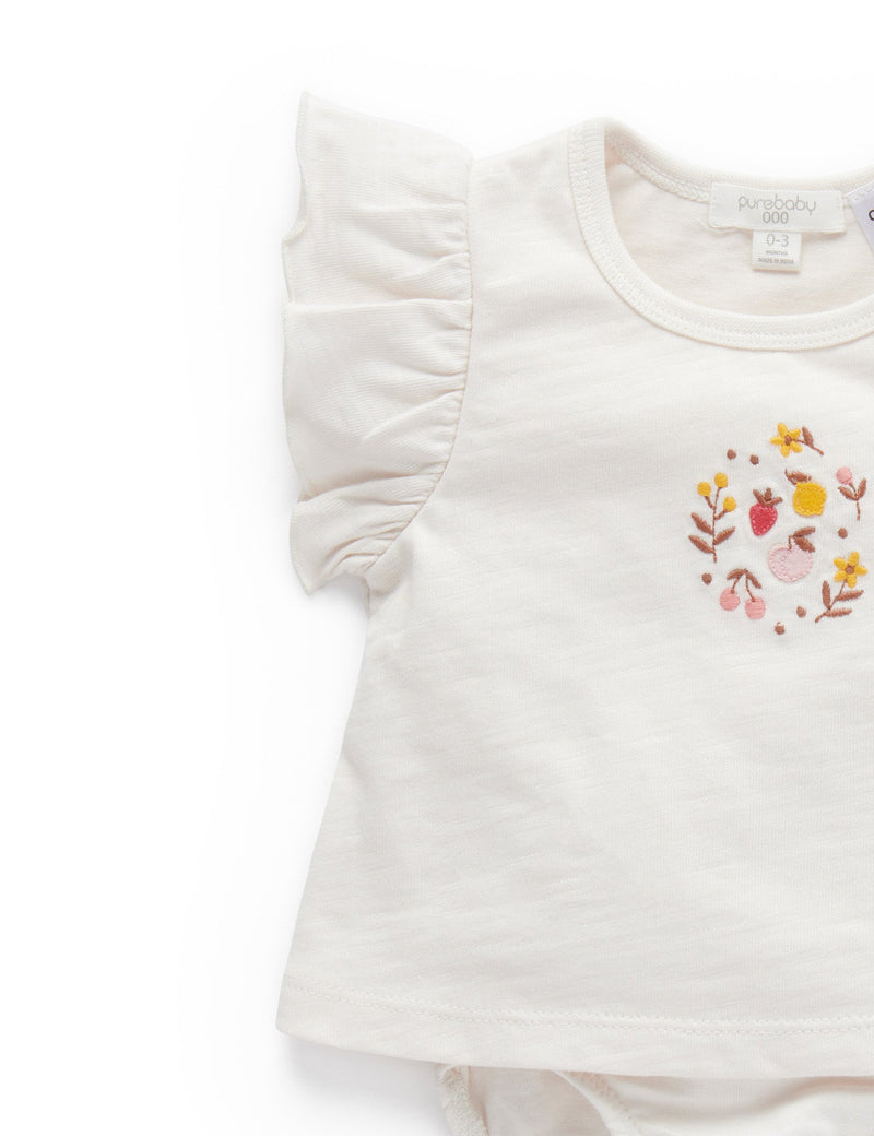 Little Fruits Bodysuit Tee - Cloud