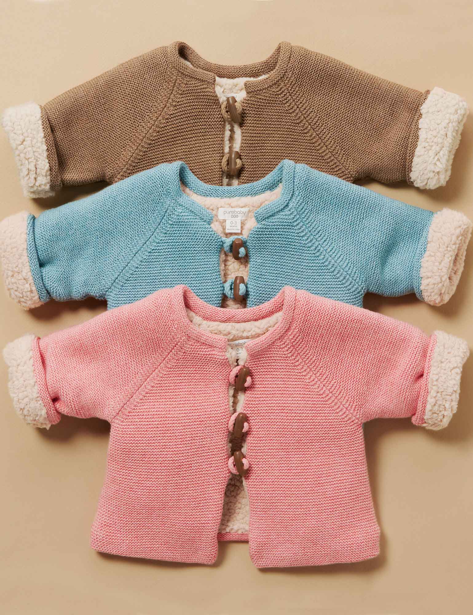 Shearling Lined Cardigan - Acorn Melange