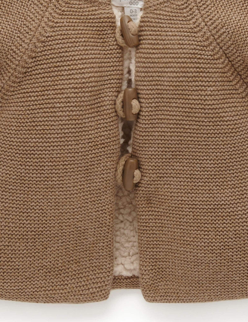 Shearling Lined Cardigan - Acorn Melange