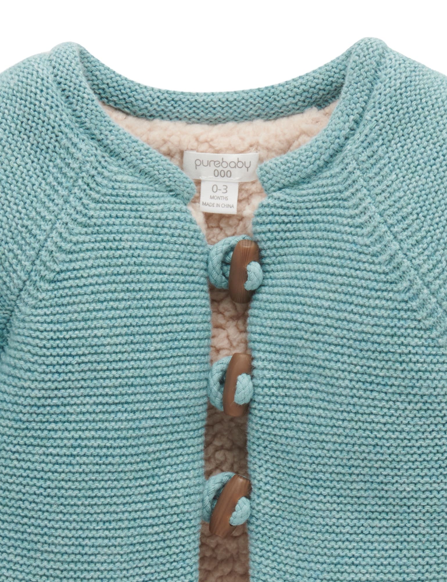 Shearling Lined Cardigan - Moss Melange