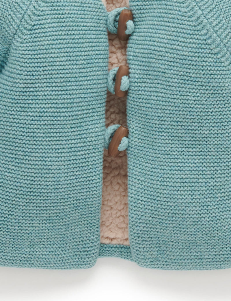 Shearling Lined Cardigan - Moss Melange