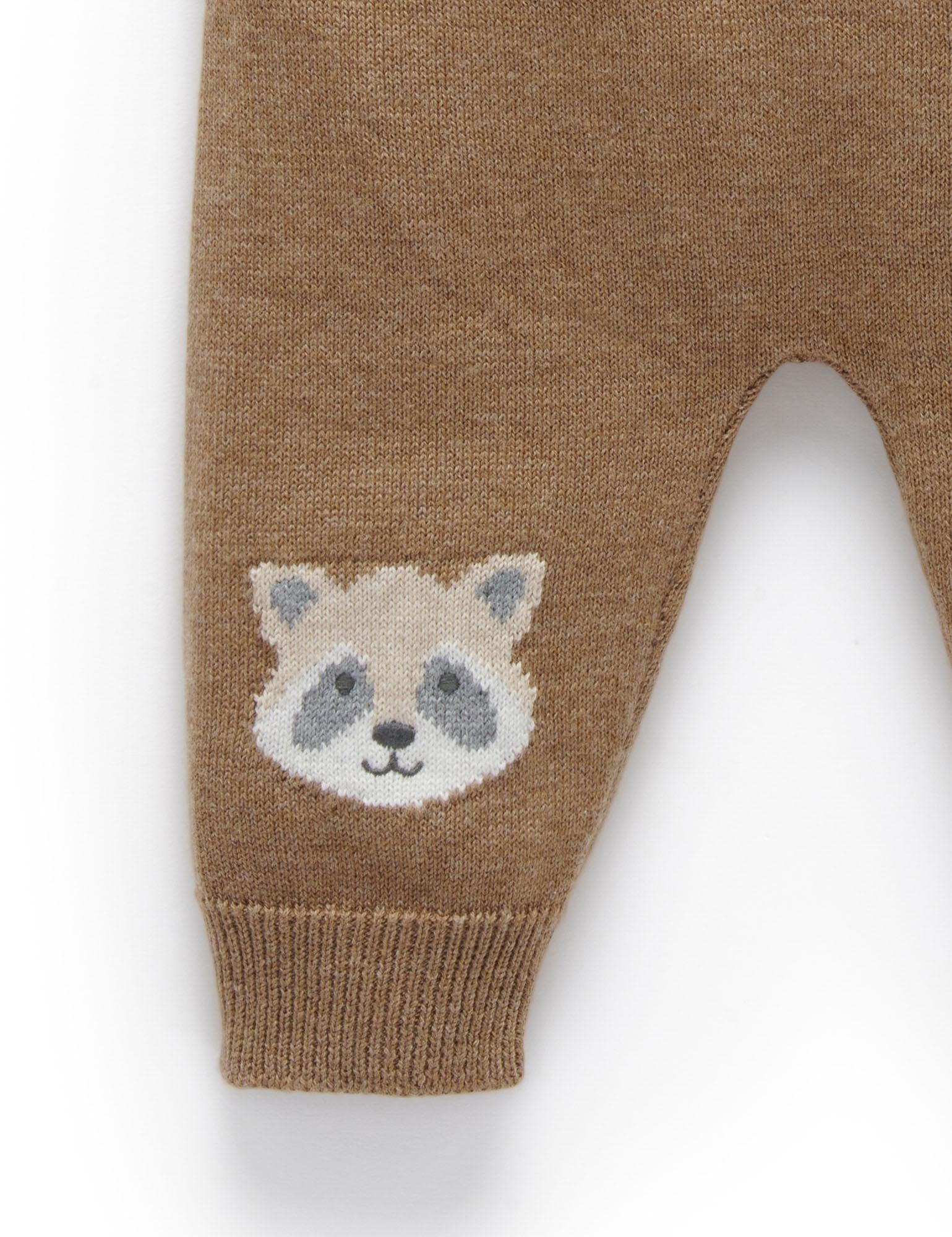 Raccoon Knit Legging - Acorn Melange