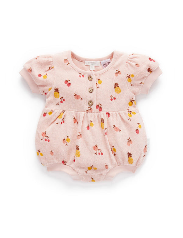 Towelling Shortie Bodysuit - Summer Fruits Print
