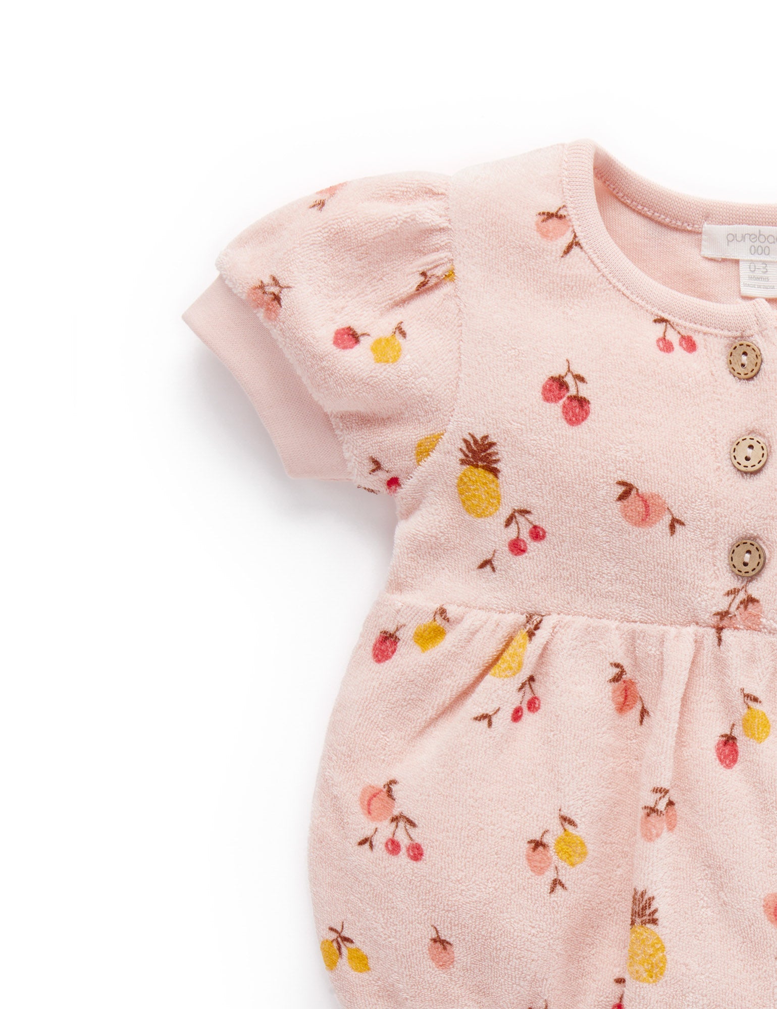 Towelling Shortie Bodysuit - Summer Fruits Print