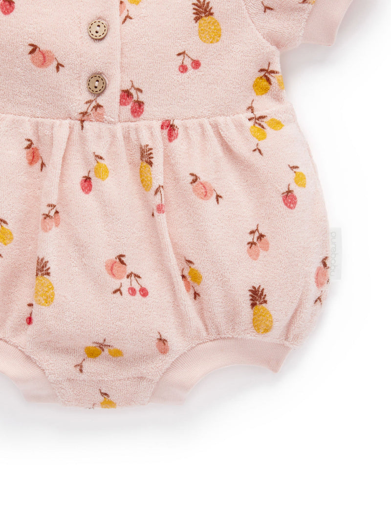 Towelling Shortie Bodysuit - Summer Fruits Print