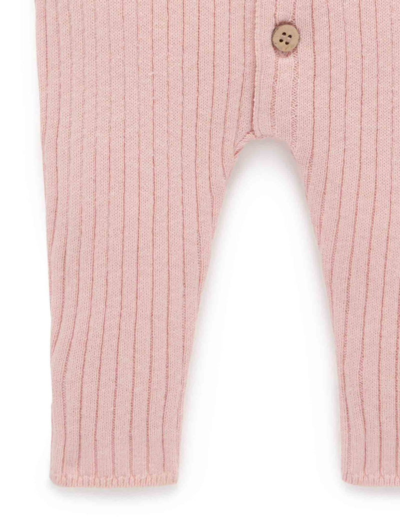 Rib knit growsuit - Wild Rose Melange