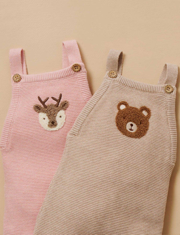 Knitted Overalls - Biscuit Melange
