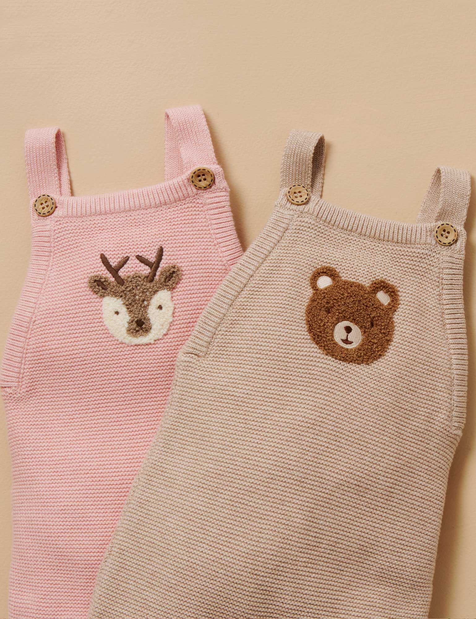 Knitted Overalls - Blush Melange