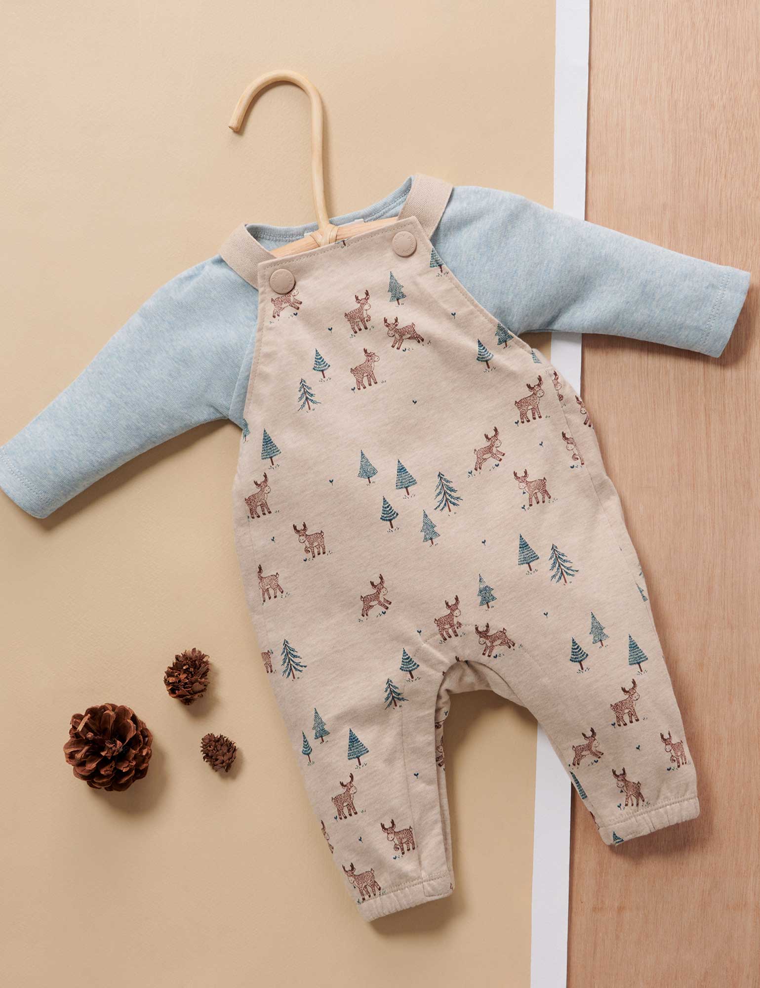 Lined Overall - Grazing Moose Print