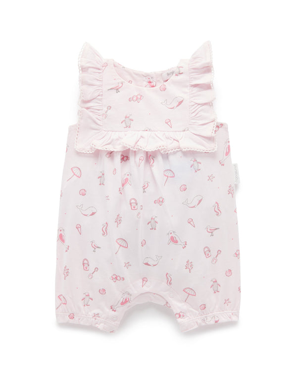 Ruffle Bib Short Growsuit - Sorrento Print