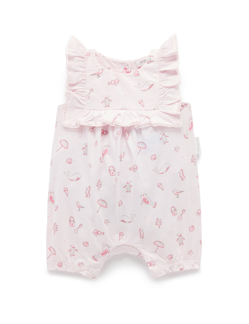 Ruffle Bib Short Growsuit - Sorrento Print