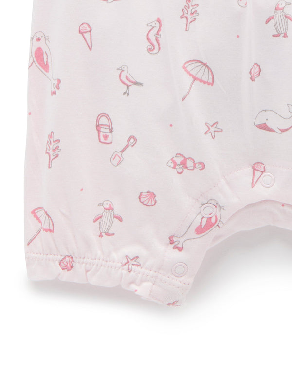 Ruffle Bib Short Growsuit - Sorrento Print