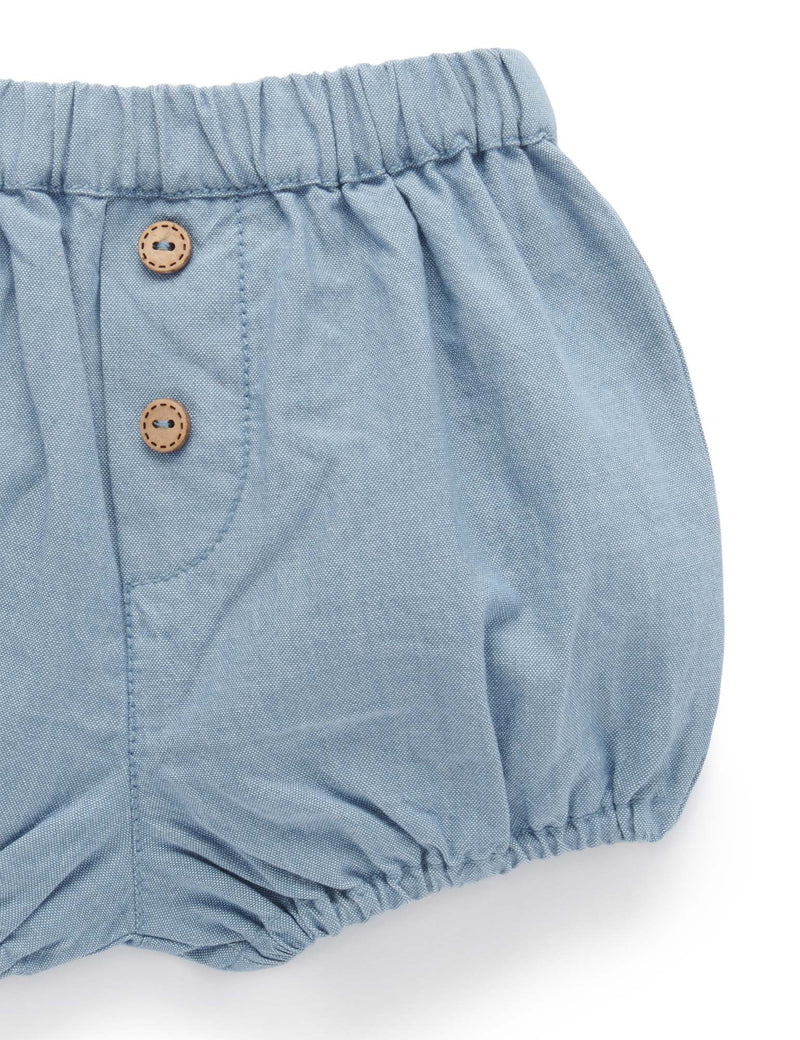 Chambray Shorts - Mid Blue Chambray
