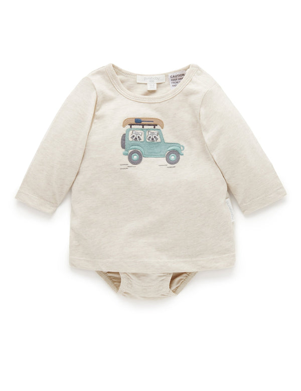 Tee Shirt Bodysuit - Almond Melange