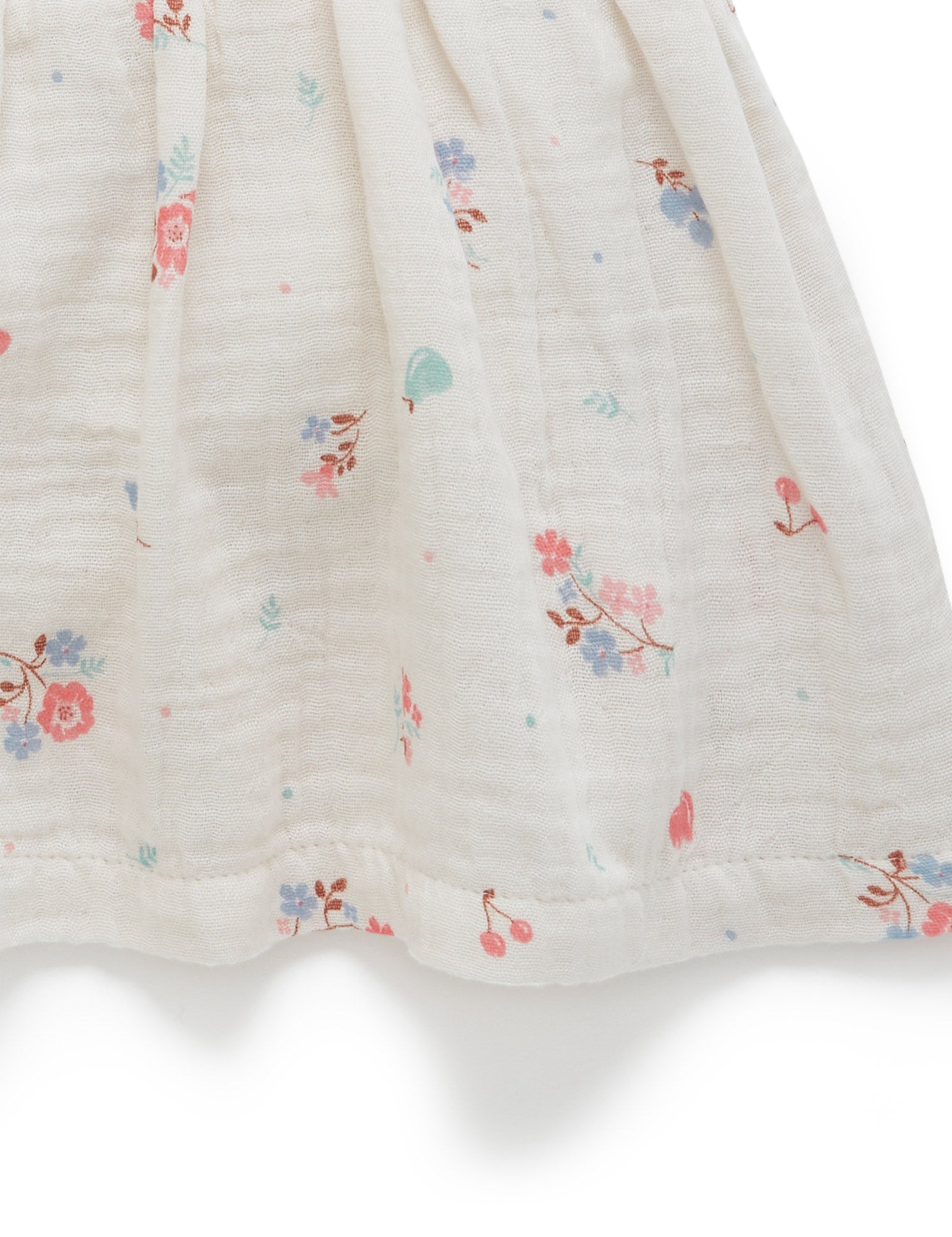 Shirred Dress Bodysuit - Fruits & Flowers Print