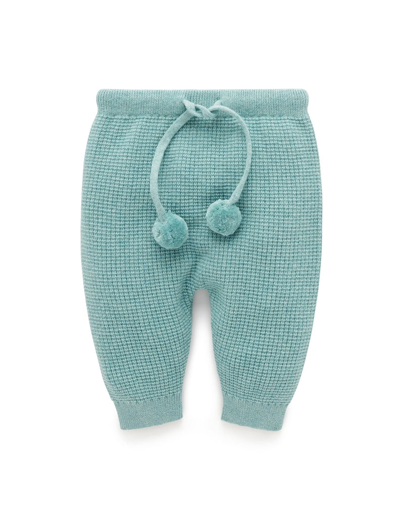 Waffle Knit Legging - Moss Melange