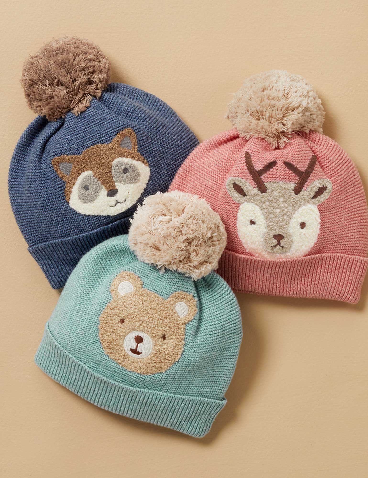 Bear Beanie - Moss Melange