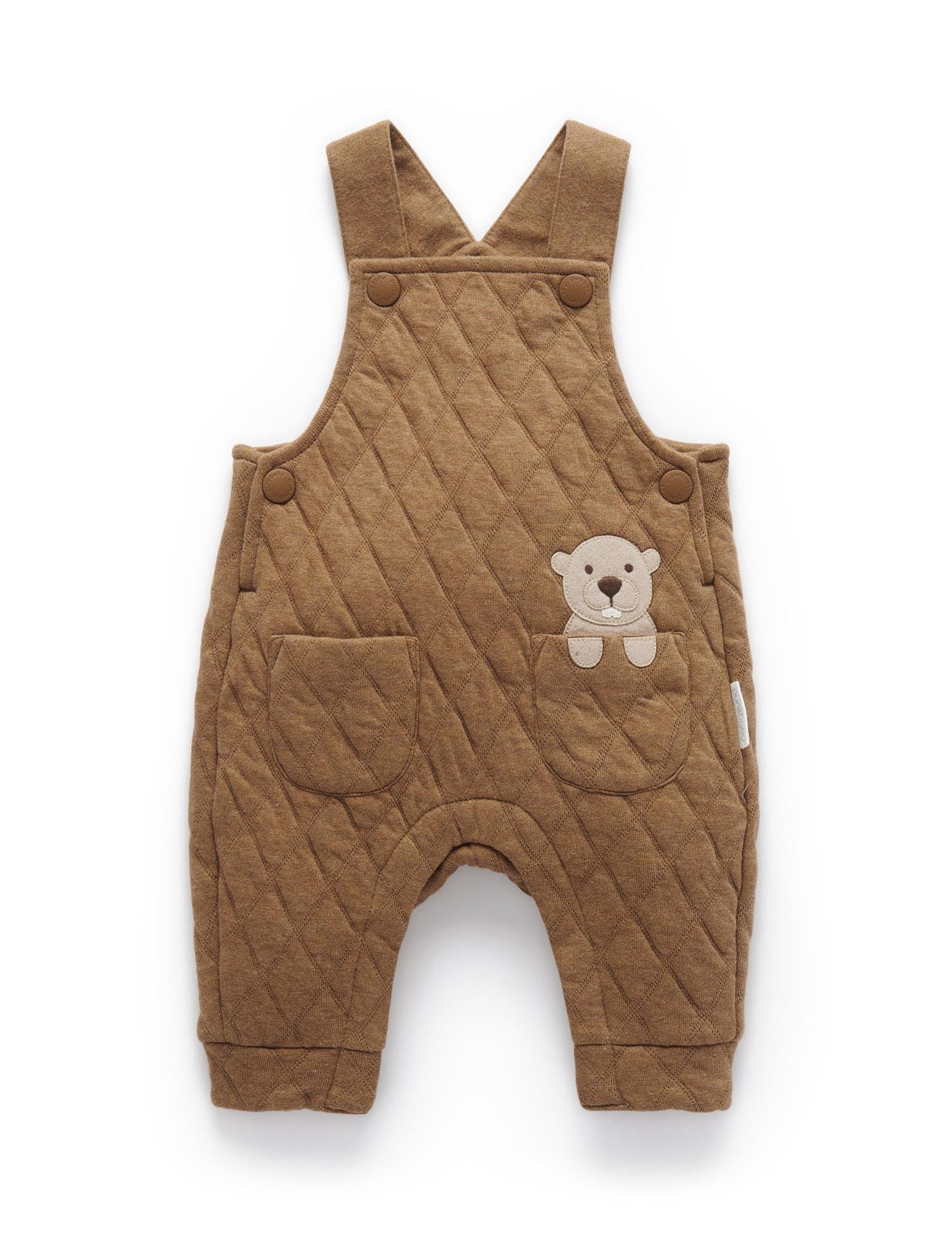 Quilted Overall - Acorn/Indigo Melange