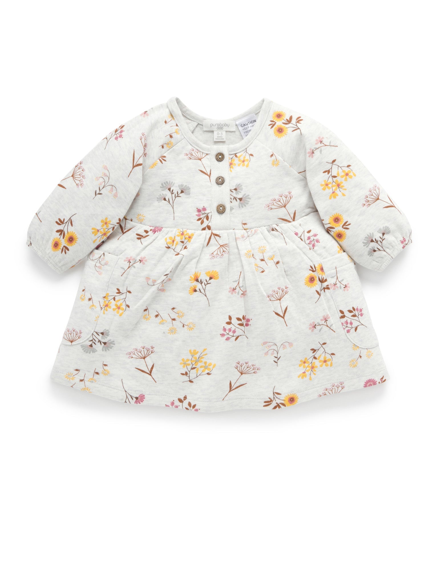 Woodland Flower Dress Bodysuit - Woodland Flower/Cloud Melange