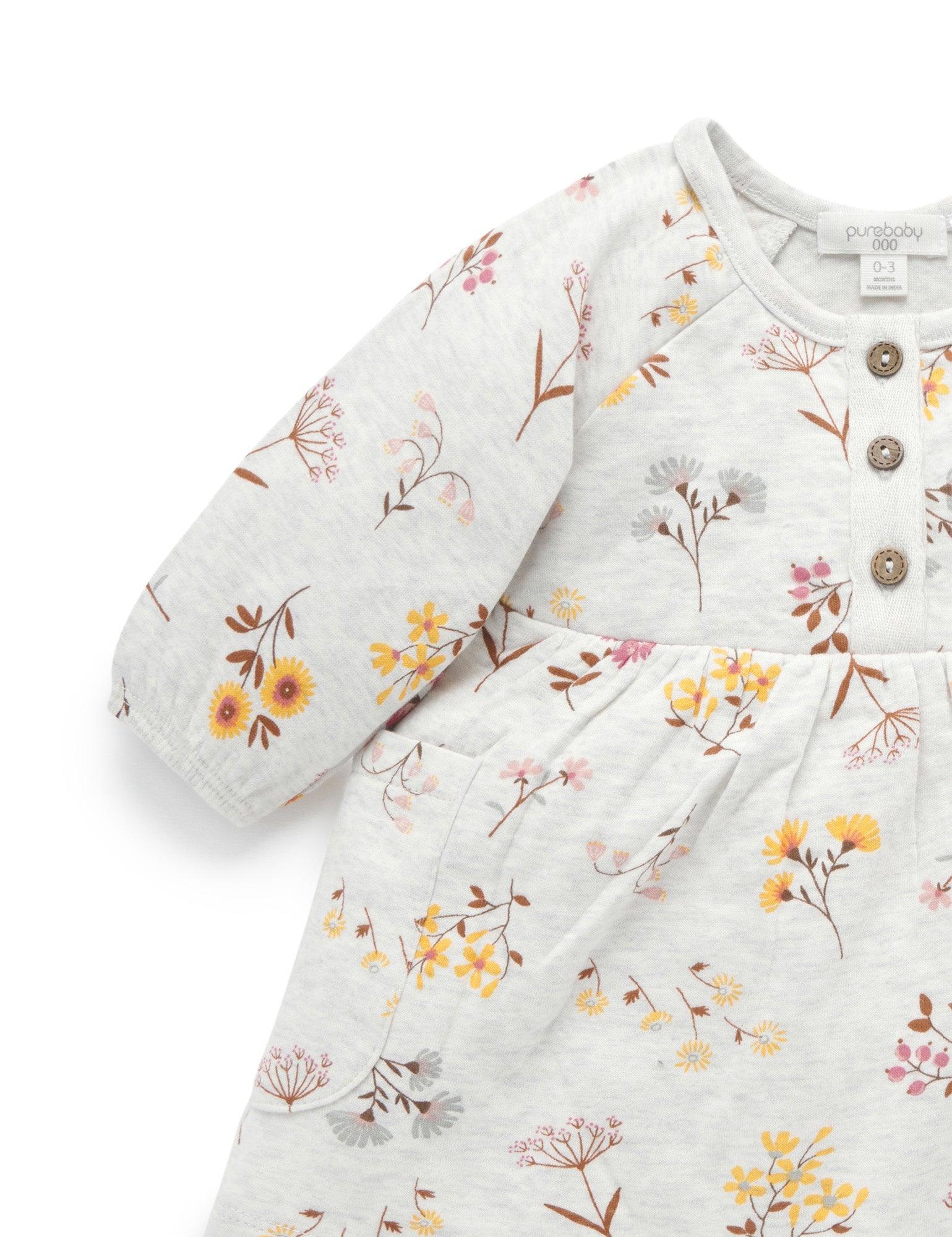 Woodland Flower Dress Bodysuit - Woodland Flower/Cloud Melange