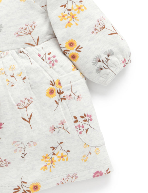 Woodland Flower Dress Bodysuit - Woodland Flower/Cloud Melange
