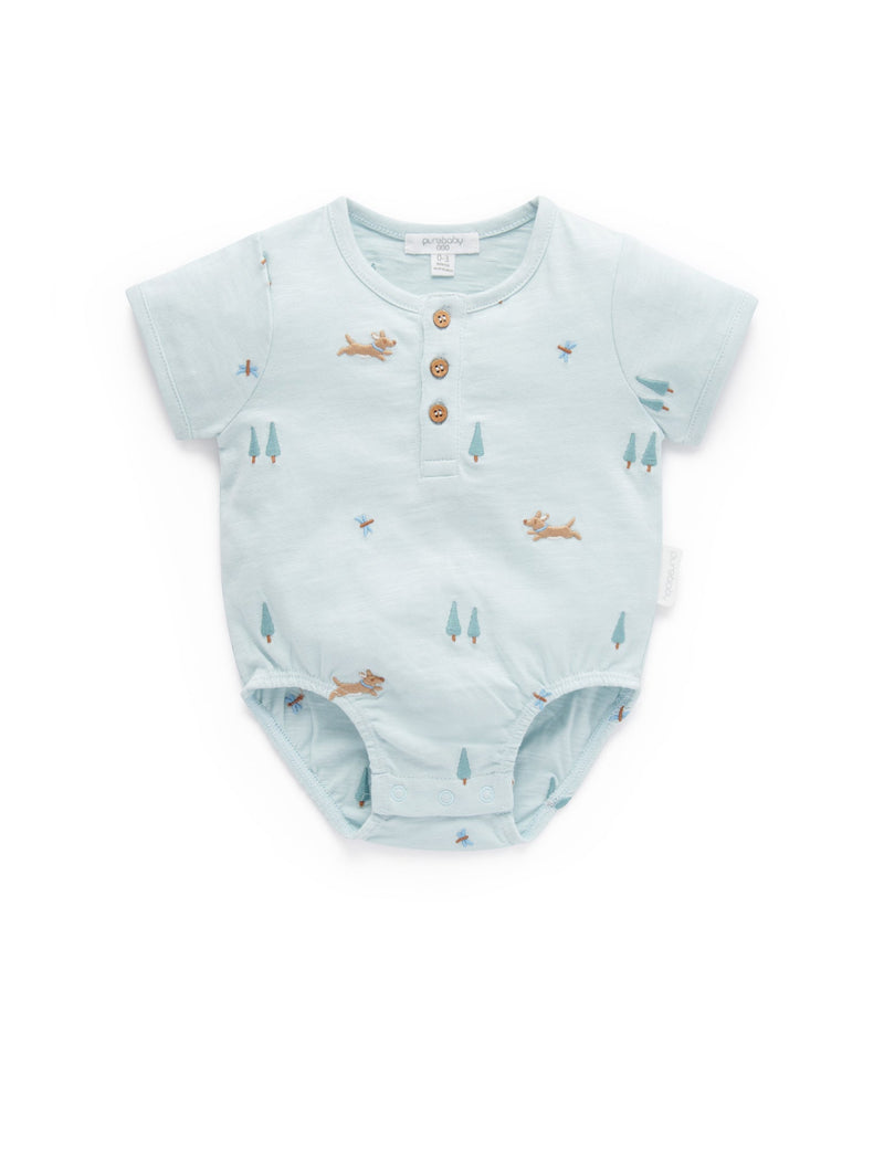Henley Bodysuit - Doggy Broderie