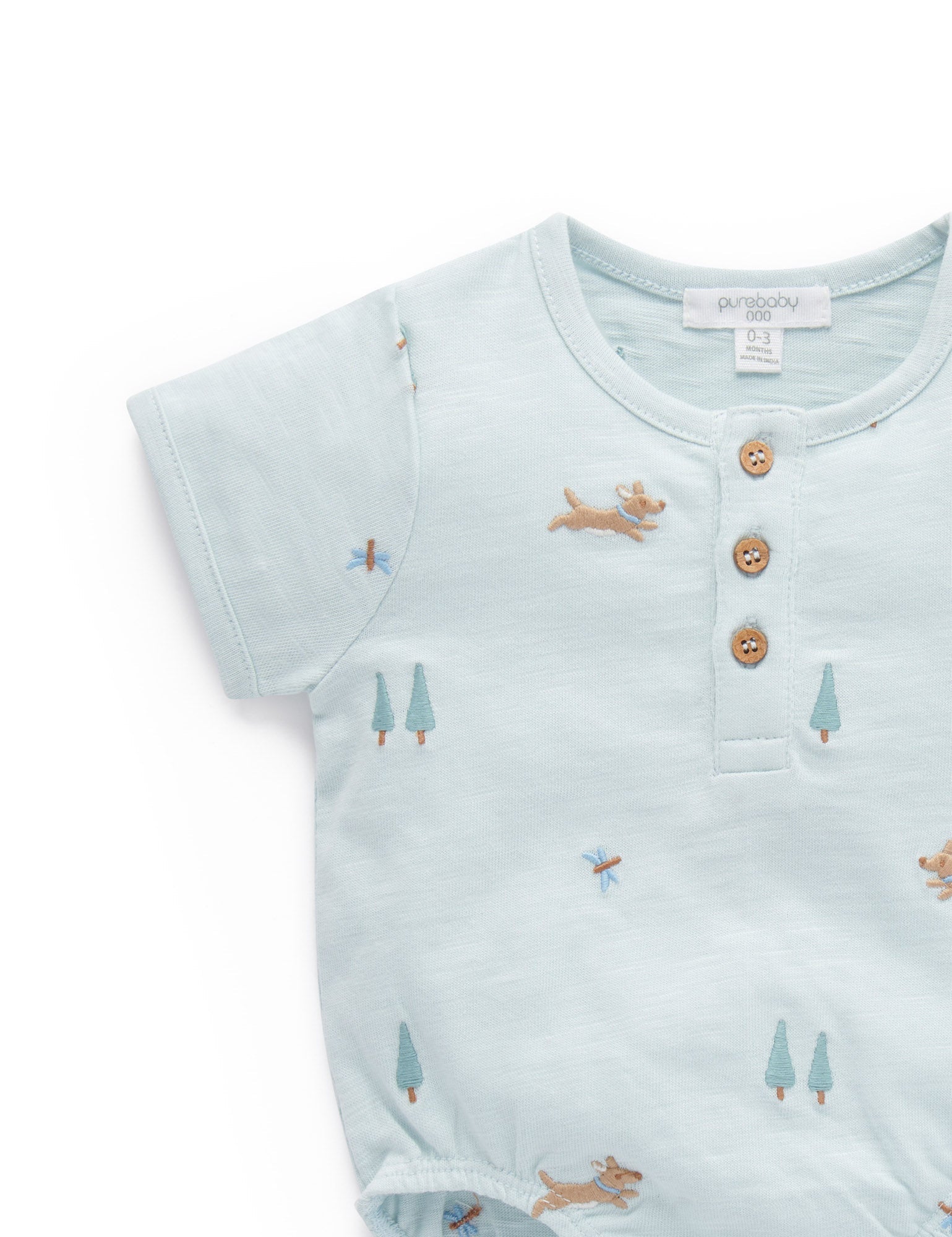 Henley Bodysuit - Doggy Broderie