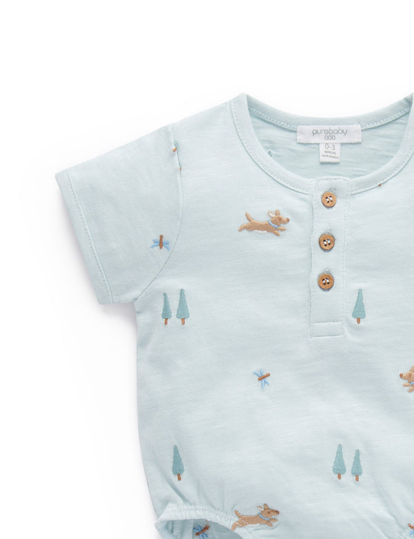 Henley Bodysuit - Doggy Broderie